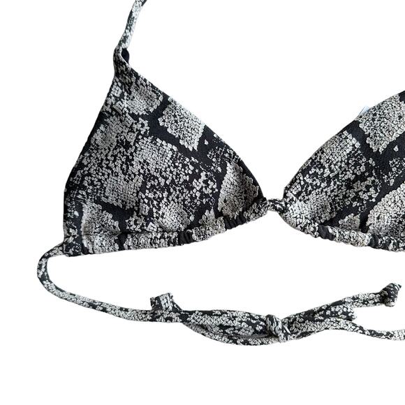 andie swim string bikini top snake print grey and cream women small - Picture 3 of 8